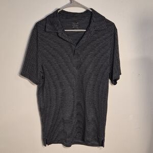 Men's Striped Black Polo Shirt